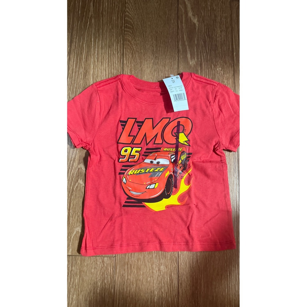 Disney Pixar Cars Lightning McQueen Red Graphic T-Shirt 2T LMQ 95 Rust-eze NWT
